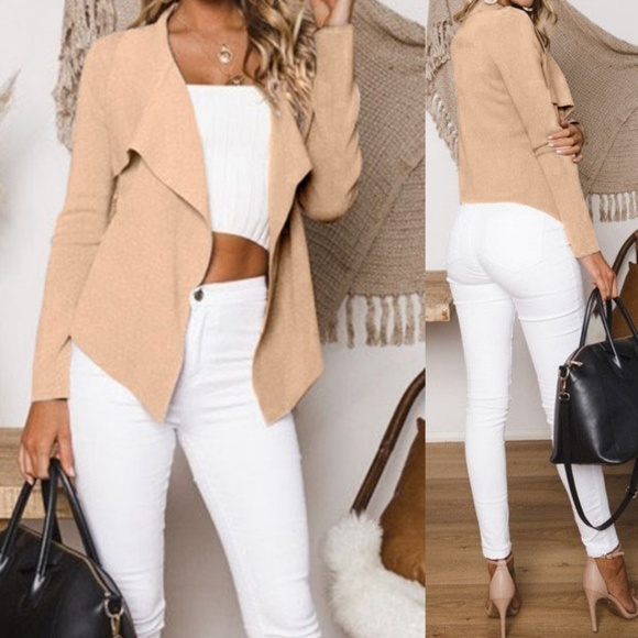 Bee Glam Boutique Jackets & Blazers - New Khaki Camila Open Jacket